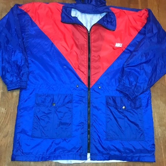 Nike Other - VINTAGE NIKE EMBROIDERED BLUE RED JACKET XL